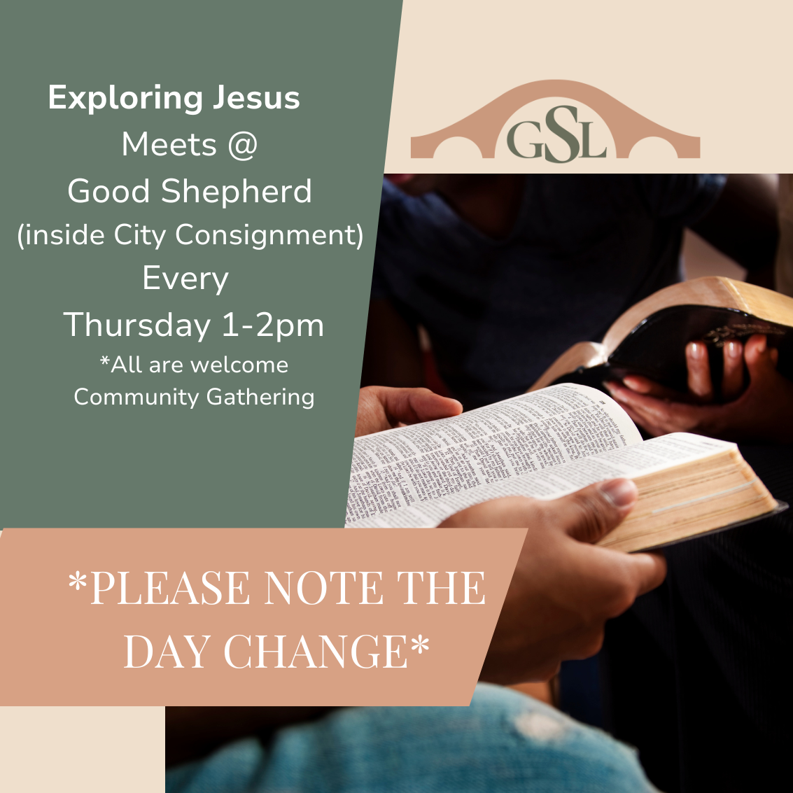 Bible Study Every THursday at 1 PM EST